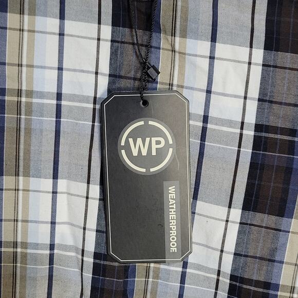 Weatherproof Plaid Blue/White/Dark Brown Shorts, Men's 40, NWT - Picture 2 of 11